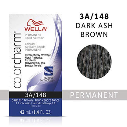 Wella Color Charm Permanent Liquid Hair Color for Gray Coverage 3A Dark Ash Brown