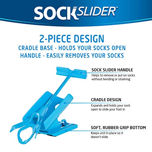 Allstar Innovations - Sock Slider - The Easy on, Easy off Sock Aid Kit & Shoe Horn | Pain Free No Bending, Stretching or Straining System that Packs up for Convenient Travel, As Seen on TV