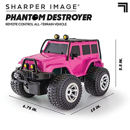 SHARPER IMAGE RC All Terrain Phantom Destroyer Toy Car, Off Road Action Rugged Roll Bar Design, Quick Response 2.4 GHz Wireless Remote Control, Built-in Radio Frequencies for Racing, Great for Kids