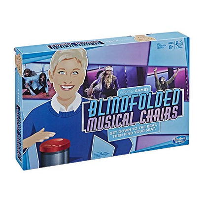 Hasbro Gaming Ellen's Games Blindfolded Musical Chairs Game, Ellen Degeneres Challenge for Ages 10 & Up