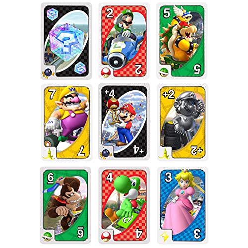 UNO Mario Kart Card Game with 112 Cards & Instructions for Players Ages 7 Years & Older, Gift for Kid, Family and Adult Game Night