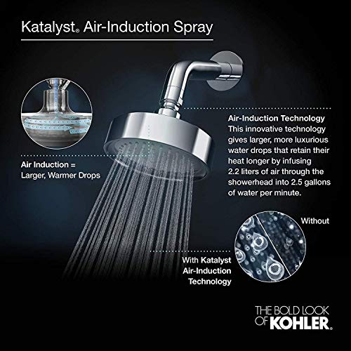 Kohler Forte, Single Function Katalyst, Fixed Showerhead, Polished Nickel