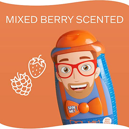 Blippi Taste Beauty 3-in-1 Kids’ Bodywash, Shampoo, and Conditioner, 14 Ounces, Mixed-Berry Scent