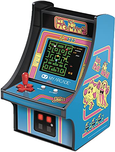 My Arcade Micro Player Mini Arcade Machine: Ms. Pac-Man Video Game, Fully Playable, 6.75 Inch Collectible, Color Display, Speaker, Volume Buttons, Headphone Jack - Electronic Games