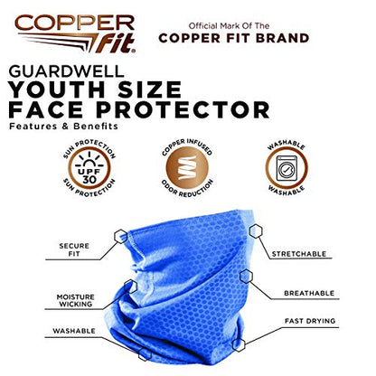 Copper Fit Baby Boys' Big Guardwell Face Cover and Neck Gaiter, Blue, Youth