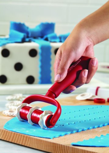 Cake Boss Decorating Tools Plastic Fondant Ribbon Cutter, Red -