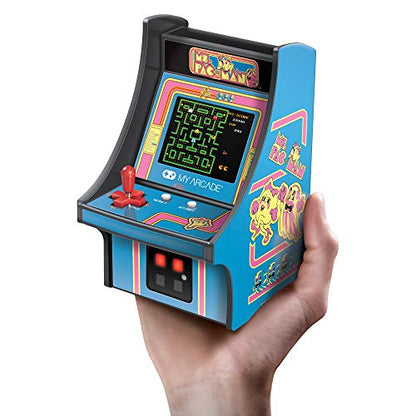 My Arcade Micro Player Mini Arcade Machine: Ms. Pac-Man Video Game, Fully Playable, 6.75 Inch Collectible, Color Display, Speaker, Volume Buttons, Headphone Jack - Electronic Games