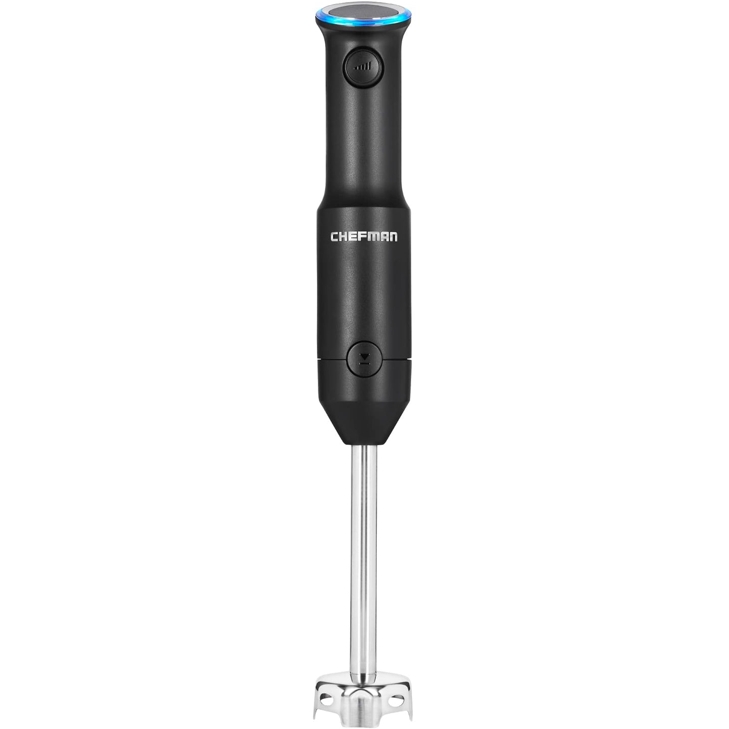 Chefman Cordless Portable Immersion Blender with One-Touch Speed Control - Quick Mix for Shakes, Smoothies, Soups, Dips, Sauces - Black - Stainless Steel Blades - BPA-Free - Dishwasher Safe