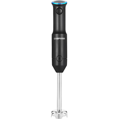 Chefman Cordless Portable Immersion Blender with One-Touch Speed Control - Quick Mix for Shakes, Smoothies, Soups, Dips, Sauces - Black - Stainless Steel Blades - BPA-Free - Dishwasher Safe