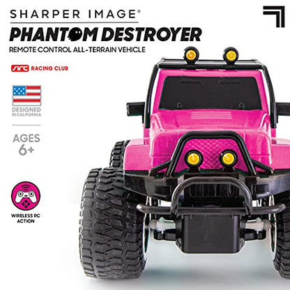 SHARPER IMAGE RC All Terrain Phantom Destroyer Toy Car, Off Road Action Rugged Roll Bar Design, Quick Response 2.4 GHz Wireless Remote Control, Built-in Radio Frequencies for Racing, Great for Kids