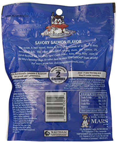 Whiskas Temptations Cat Treats-Savory Salmon Flavor(6.3 Oz)