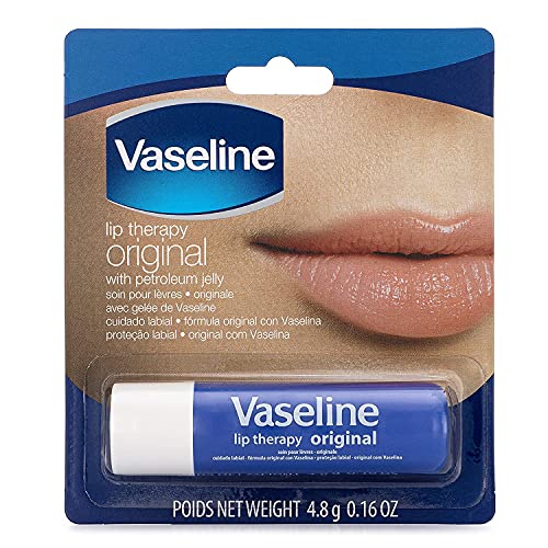 Vaseline Lip Therapy Stick, Original | Original Petroleum Jelly Vaseline Lip Balm for Soft Lips | 4.8g