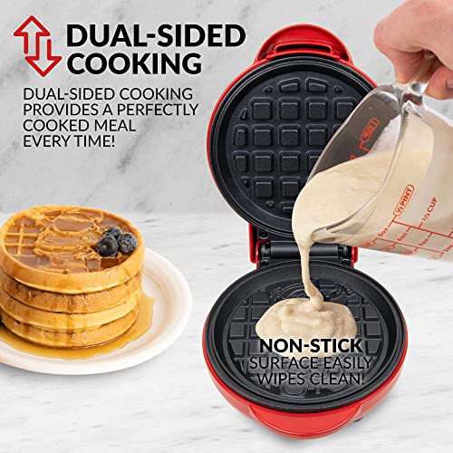 Nostalgia MyMini Limited edition Holiday Christmas personal waffle maker Santa, Snowflake, Reindeer (Santa)