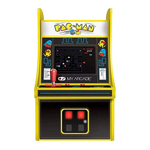 My Arcade Micro Player Mini Arcade Machine: Pac-Man Video Game, Fully Playable, 6.75 Inch Collectible, Color Display, Speaker, Volume Buttons, Headphone Jack, Battery or Micro USB Powered