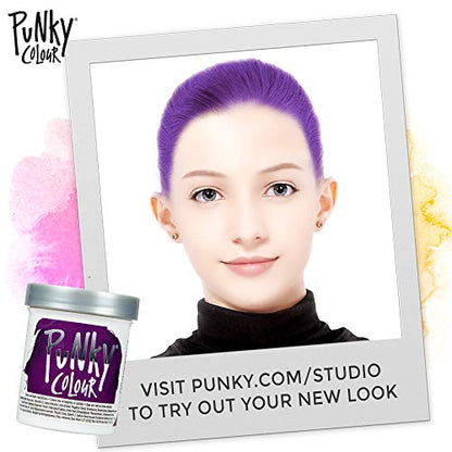 Punky Purple Semi Permanent Conditioning Hair Color, Non-Damaging Hair Dye, Vegan, PPD and Paraben Free, Transforms to Vibrant Hair Color, Easy To Use and Apply Hair Tint, lasts up to 35 washes, 3.5oz