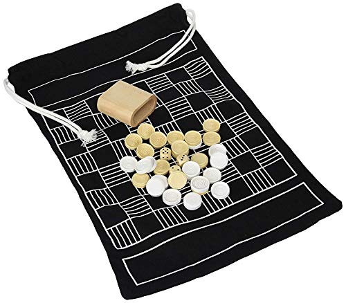 West Emory 811067011966 Backgammon/ Checkers Board Game Travel Set, Black, White