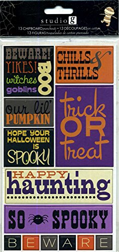 Studio G Scrapbook 13 Chipboard Punchouts Halloween Trick or Treat