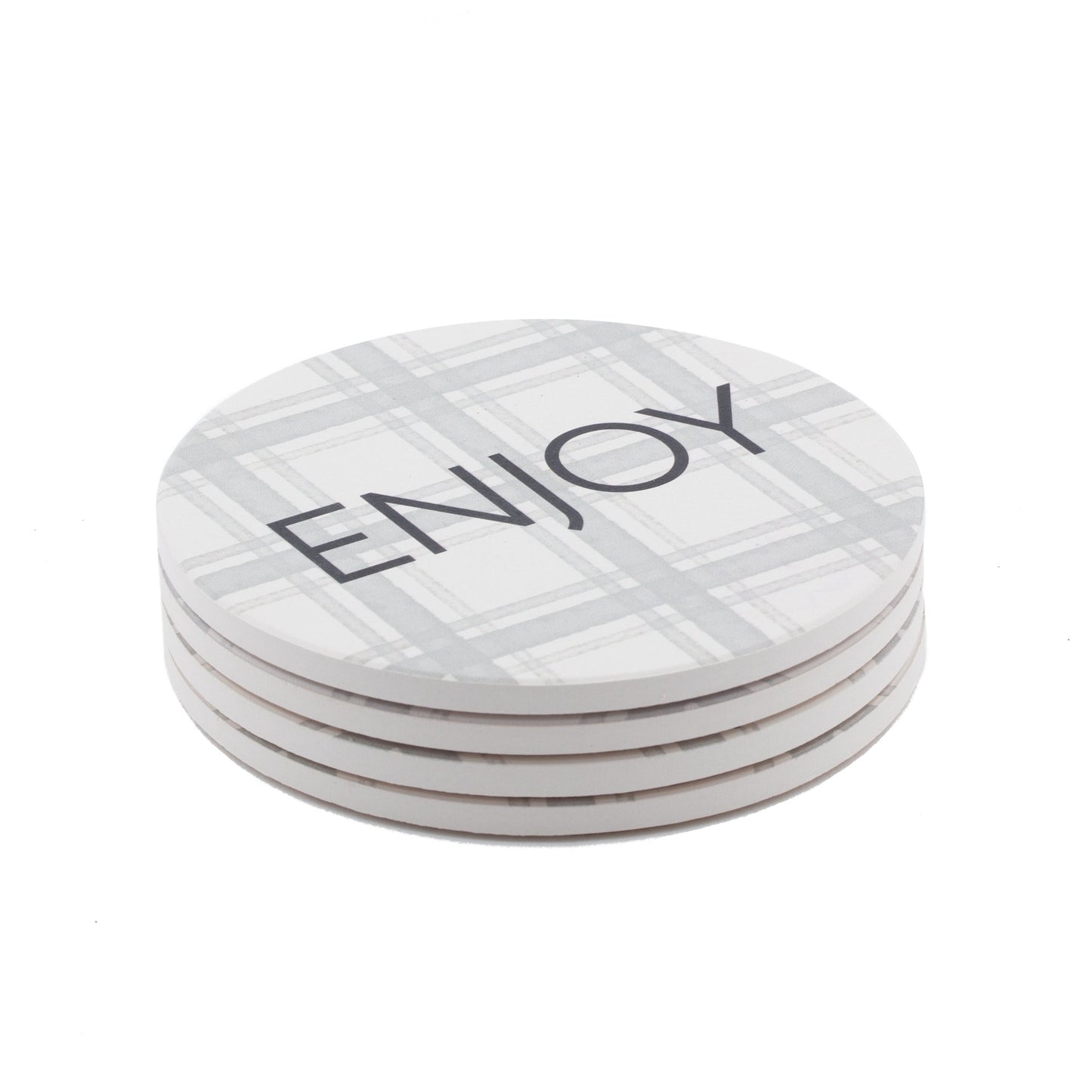 Way to Celebrate Round Drink Coasters, Ceramic, Leaves, 4-Pack, Multi-Color