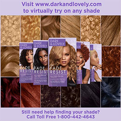 Dark and Lovely Fade Resist Rich Conditioning Hair Color, Brilliant Shine with Argan Oil and Vitamin E, Midnight Blue