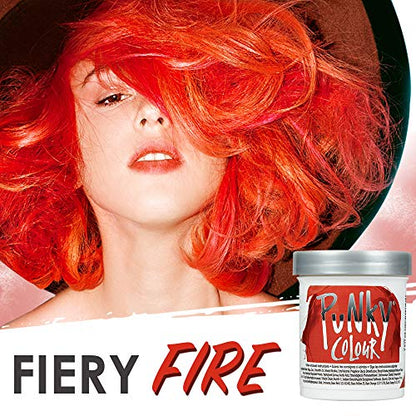 Punky Fire Semi Permanent Conditioning Hair Color, Non-Damaging Hair Dye, Vegan, PPD and Paraben Free, Transforms to Vibrant Hair Color, Easy To Use and Apply Hair Tint, lasts up to 35 washes, 3.5oz