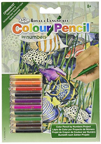 ROYAL BRUSH Mini Colour Pencil by Number Kit 5"X7"-Tropical Underwater Life