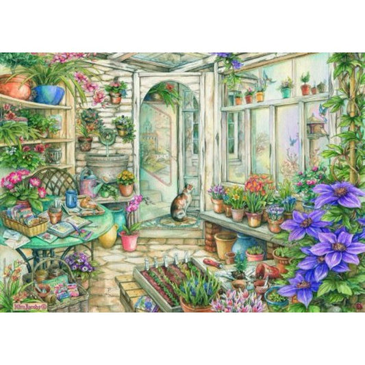 Cat in the "Spring Garden Room" 1000 Piece Jigsaw Puzzle