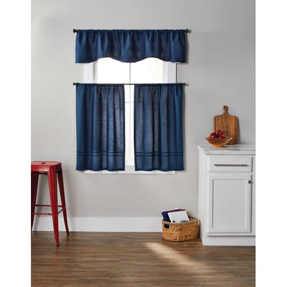 Better Homes & Gardens Checks N Solids 3-Piece Kitchen Window Curtains