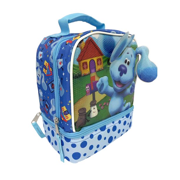 Kids Nickelodeon Blues Clue Dual Compartment Drop Bottom Lunch Bag