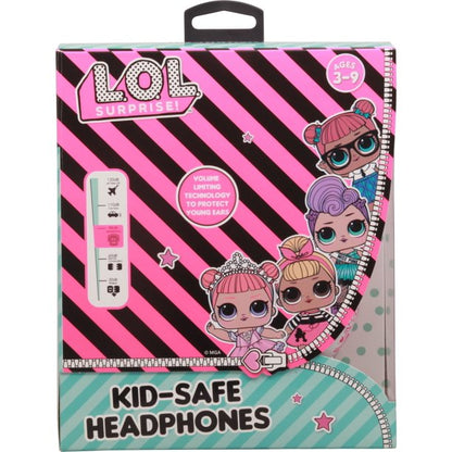 L.O.L. Surprise! Kids Safe Over The Ear Headphones HP2-03136 | Kids Headphones, Volume Limiter for Developing Ears, 3.5MM Stereo Jack, white/black Recommended for Ages 3-9, by Sakar