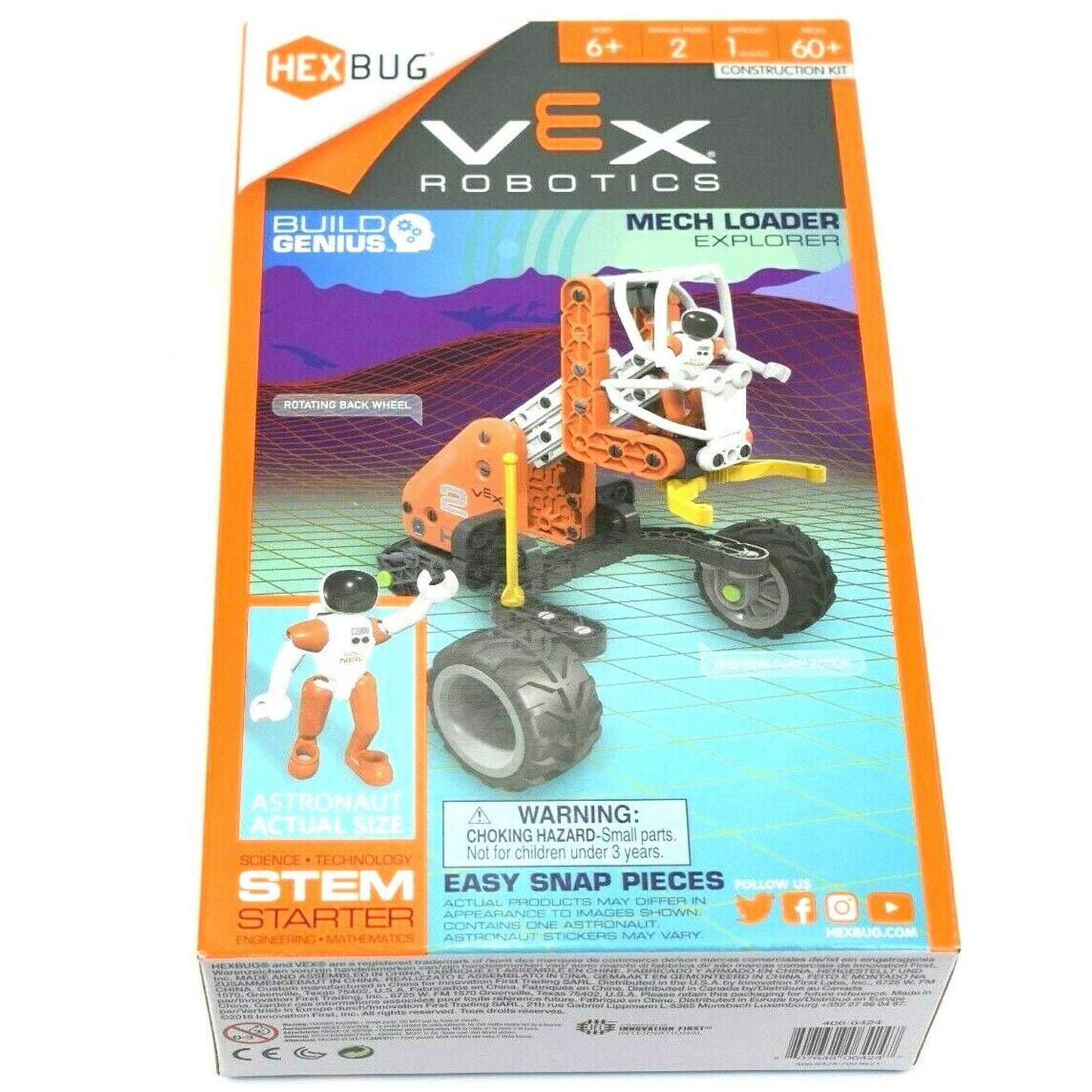 Hex Bug Vex Robotics Mech Loader Explorer Build Genius Electronic 60+ Pieces