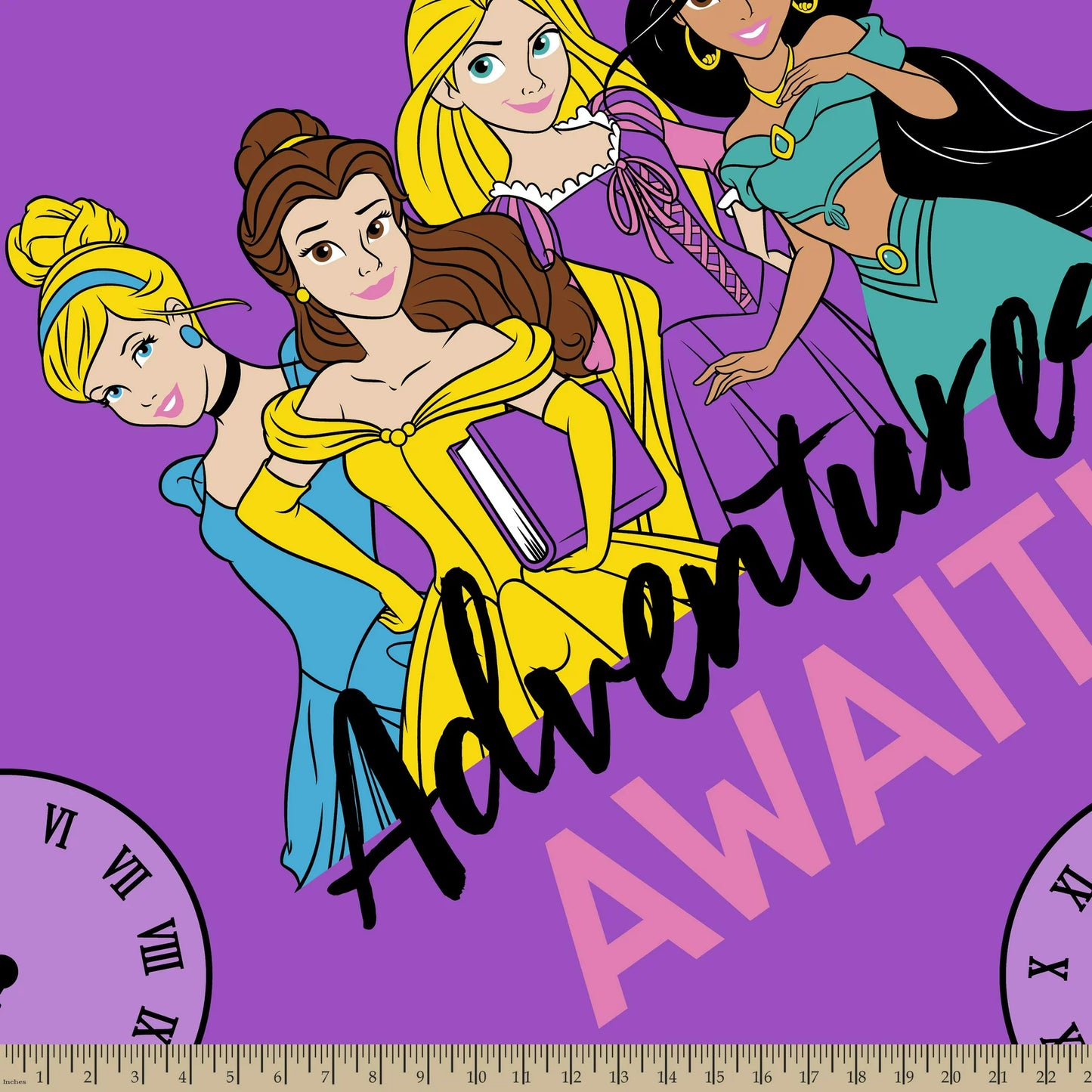 Disney Princess Adventures Await 1.5 Yard Precut Fleece Fabric