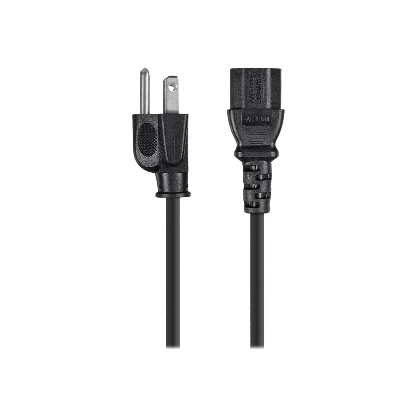 Monoprice 3-Prong Power Cord - 6 Feet - Black | NEMA 5-15P to IEC 60320 C13, 16AWG, 13A