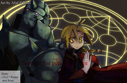 Fullmetal Alchemist - Elric Brothers Poster (Doublesided)