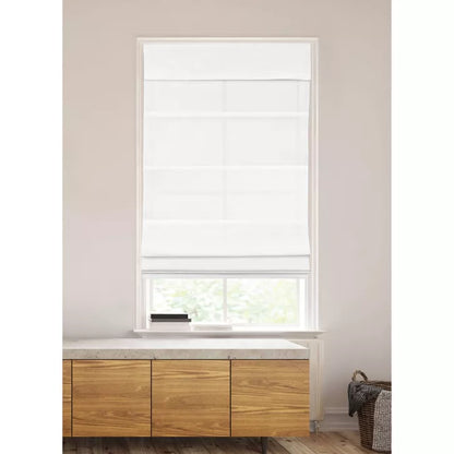 Light Filtering Cordless Roman Window Shade White 64 Inches (L), 27 Inches (W) - Lumi Home Furnishings