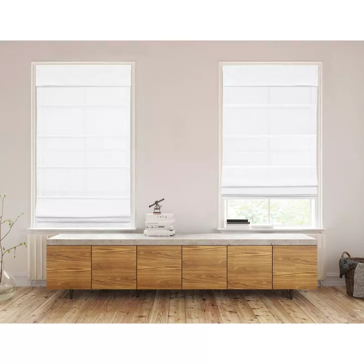 Light Filtering Cordless Roman Window Shade White 64 Inches (L), 27 Inches (W) - Lumi Home Furnishings