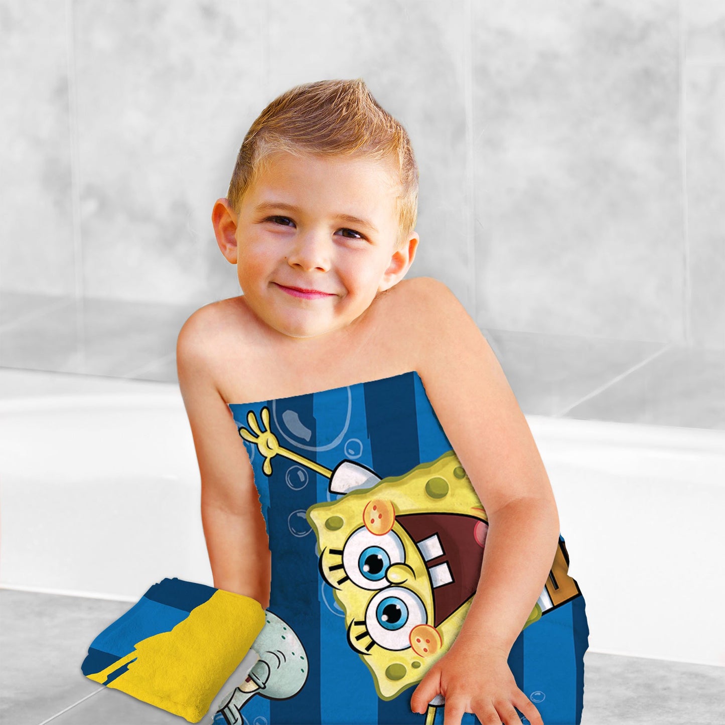 SpongeBob SquarePants Kids Cotton Bath Towel and Wash Cloth Set