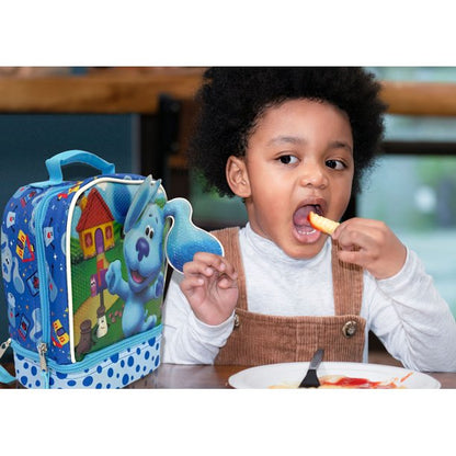 Kids Nickelodeon Blues Clue Dual Compartment Drop Bottom Lunch Bag