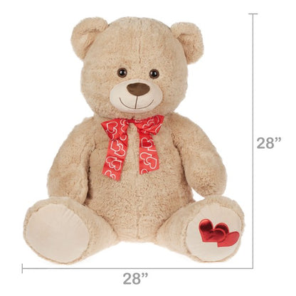 WAY TO CELEBRATE! 30" Valentine's Day Tan Teddy Bear Plush Toy