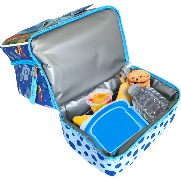 Kids Nickelodeon Blues Clue Dual Compartment Drop Bottom Lunch Bag