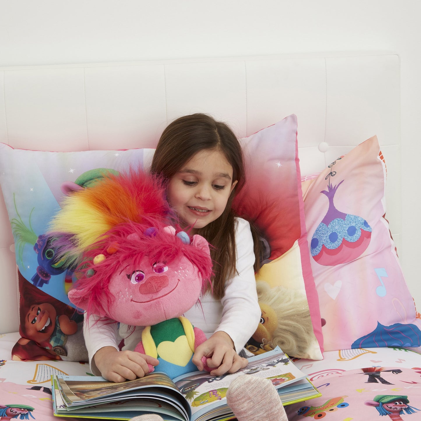 Trolls Kids Poppy Bedding Plush Cuddle and Decorative Pillow Buddy, Pink, DreamWorks