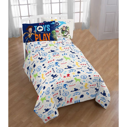 Toy Story Kids 4-Piece Full Sheet Set, 100% Polyester, Multi-color, Disney