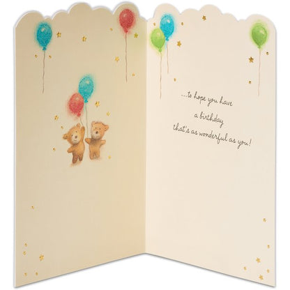 American Greetings Bears Birthday Card with Glitter