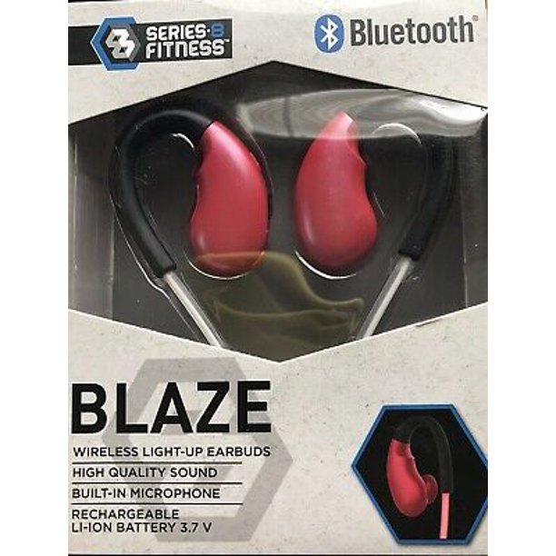 Series 8 Fitness Blaze Wireless Light-up Earbuds Red