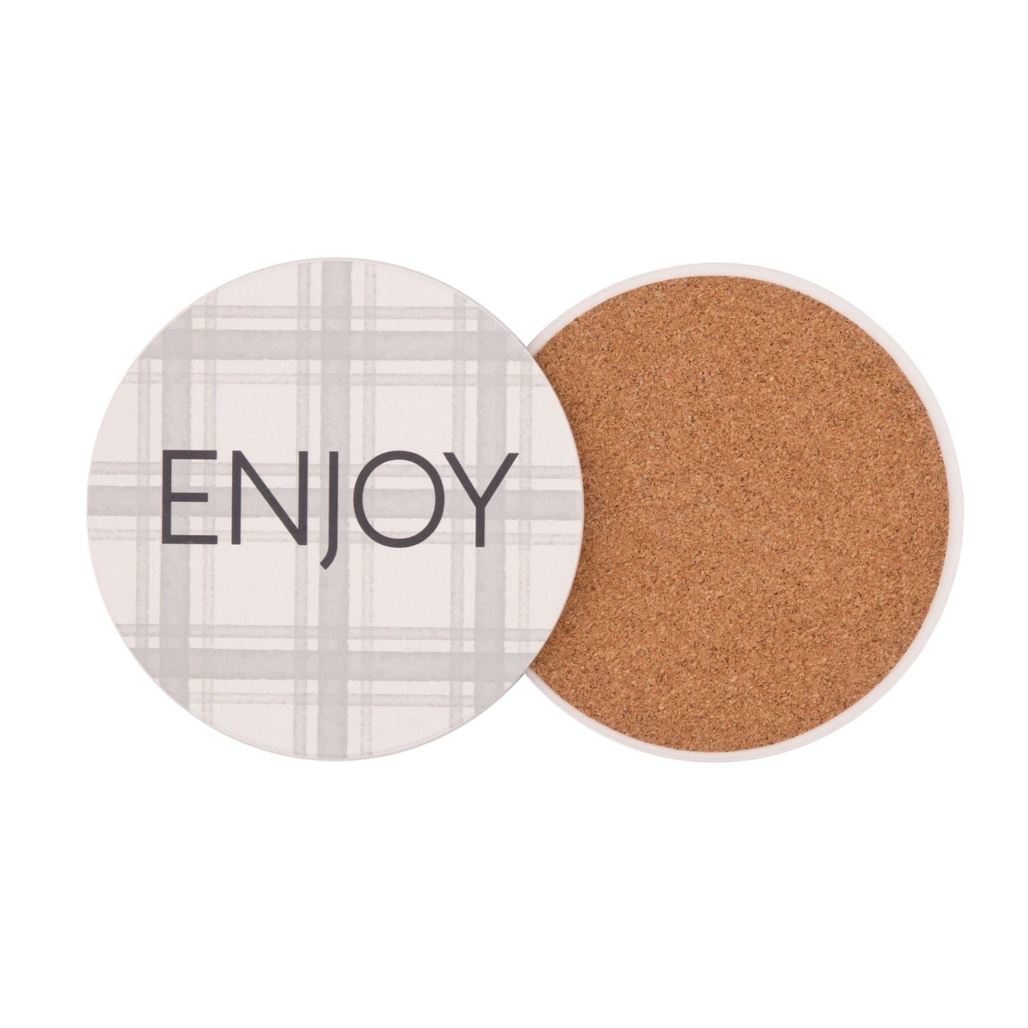 Way to Celebrate Round Drink Coasters, Ceramic, Leaves, 4-Pack, Multi-Color