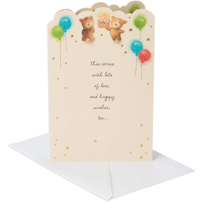 American Greetings Bears Birthday Card with Glitter