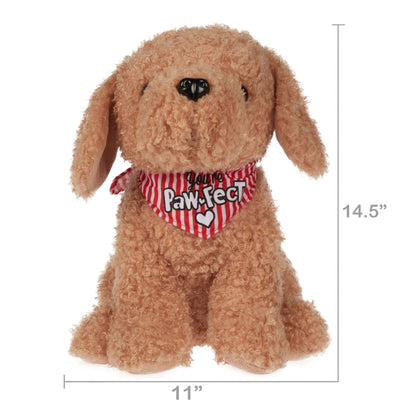 Way To Celebrate Valentine's Day Sitting Puppy Plush, Brown