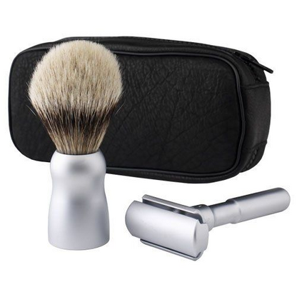 Merkur-Razor Leather Zipper Shaving Set Model #ME-368016, UPC: 4045284022368