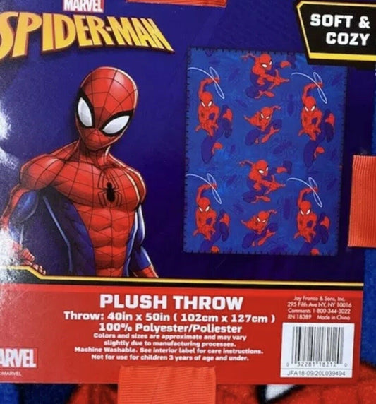 Spider-Man™ Marvel Plush Throw Blanket 40x50" Blue Red