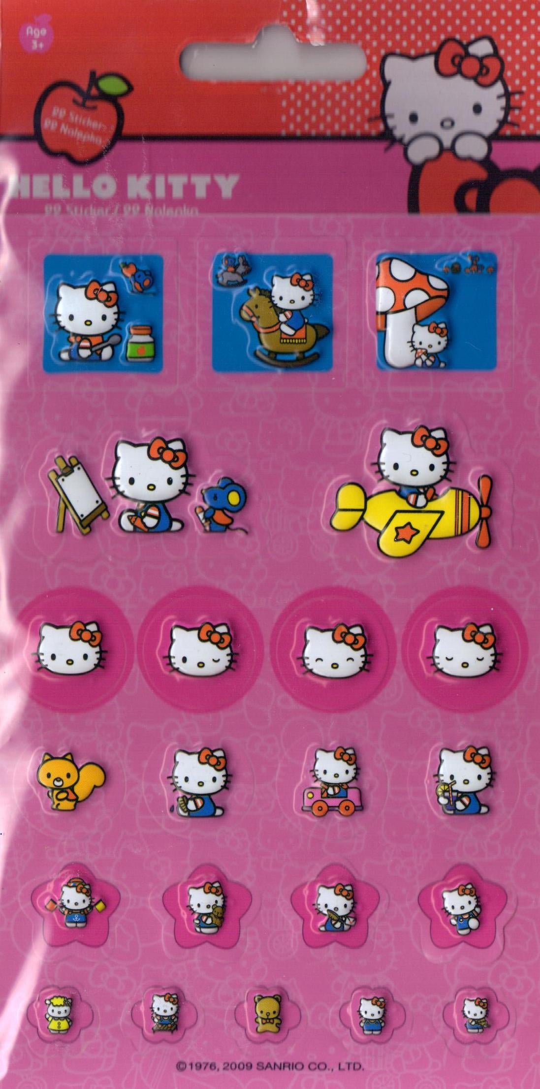 Sanrio Kids Hello Kitty Toothbrush & Puff Stickers Travel Girls