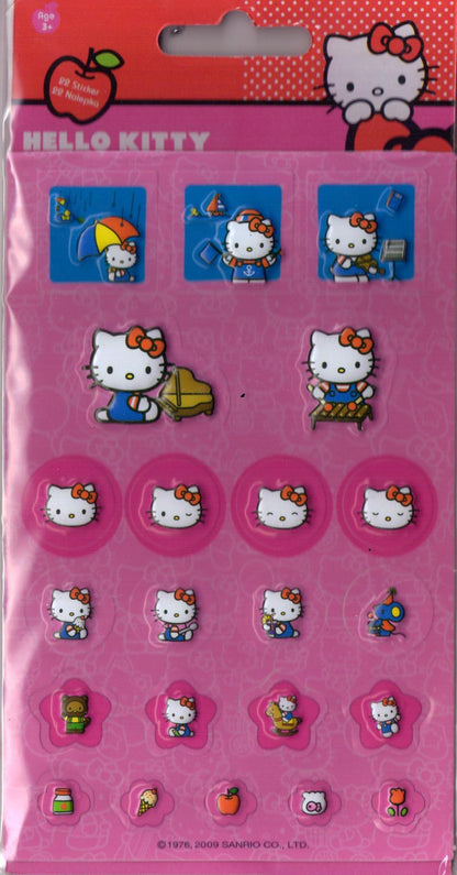 Sanrio Kids Hello Kitty Toothbrush & Puff Stickers Travel Girls